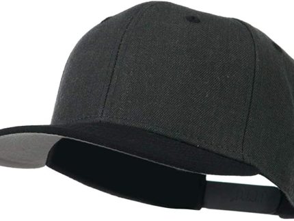 Wool Blend 6 Panel Snapback Flat Bill Two Tone Hat