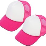 Sublimation Blanks Polyester Mesh Cap Mesh Hat Two Tone Trucker Summer Mesh Cap with Adjustable ,2pcs per Pack