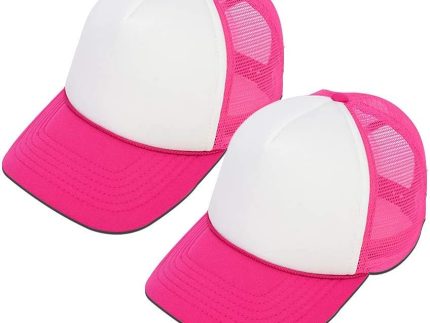 Sublimation Blanks Polyester Mesh Cap Mesh Hat Two Tone Trucker Summer Mesh Cap with Adjustable ,2pcs per Pack