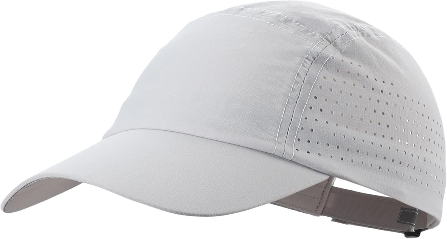 61Jhw2ACI5L._AC_SL1500_.jpg Men's Breathable Run Hat Quick Dry Reflective Sport Cap Adjustable Lightweight Baseball Hat Unstructured Design - Image 1