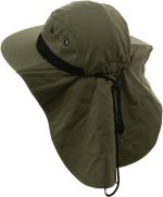 4 Panel Large Bill Soft Bucket w/ Neck Flap Hat Sun Cap
