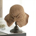 Foldable Wide Brim Floppy Straw Beach Sun Hat,Summer Bucket Cap with Bowknot for Women Girls - Image 2