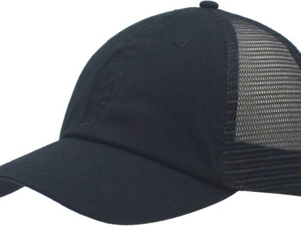 Washed Cotton Unstructured Soft Mesh Adjustable Trucker Baseball Cap