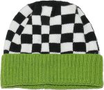 Unisex Contrast Checkered Beanie Cuffed Winter Warm Knit Plaid Hat