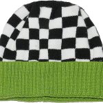 Unisex Contrast Checkered Beanie Cuffed Winter Warm Knit Plaid Hat