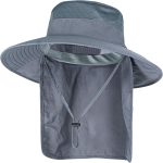 Sun Hats for Men Women Fishing Hat  Breathable Wide Brim Bucket Hats Summer UV Protection Safari Hat with Neck Flap