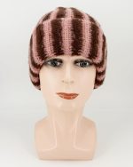 Rib Knit Striped Beanie Cuffed Winter Warm Casual Daily Hat for Unisex Adults - Image 2
