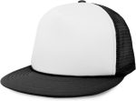 Flat Billed Trucker Hat Mesh Back  Adjustable Cap Solid Two Toned