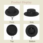 Men-Women Fishing-Hat - UV Sun Protection Hat Wide Brim Safari Cap Bucket Boonie Hat for Outdoor Hiking Camping Hunting - Image 2