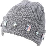Women's Glitter Rhinestone Beanie Winter Warm Cuffed Ribbed Knit Hat Daily Accessories Gift