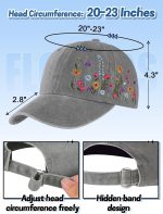 Trendy Embroidered Baseball Cap for Girls Women Men - Adjustable Soft Breathable Hats for Casual Wear - Image 2