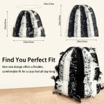Womens Chunky Crochet Beanie Casual Cuffed Winter Hat with Boho Tassel Knot - Image 2