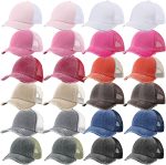 24 Pcs Blank Trucker Hat Bulk Unisex Mesh Baseball Cap for Sublimation Embroidery Vintage Adjustable Hat for Men Women