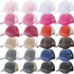 24 Pcs Blank Trucker Hat Bulk Unisex Mesh Baseball Cap for Sublimation Embroidery Vintage Adjustable Hat for Men Women