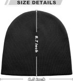 100% Cotton No Cuff Beanie Hat for Men Women, Cuffless Soft Warm Unisex Ribbed Knit Winter Fisherman Skull Cap - Image 2