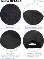 24 Pcs Blank Baseball Caps Adjustable Back Strap Unisex Blank Design Caps Plain Unisex Hats for Men Women - Image 2